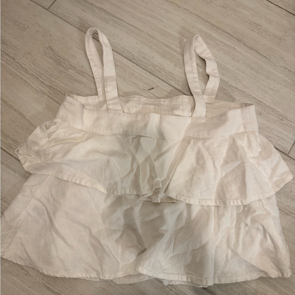 Abound Light Cream Linen Top xs